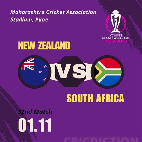 New Zealand vs South Africa, 32nd Match, Wed, Nov 1, ICC.